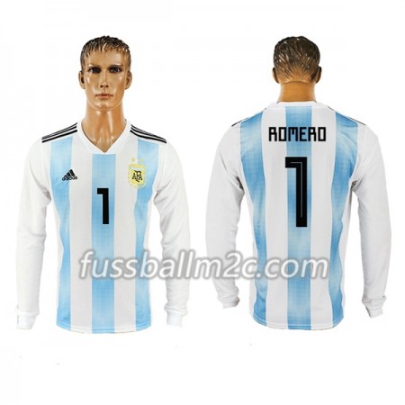 Fußballtrikots Argentinien Romero 1 Heim Trikotsatz WM 2018 Langarm